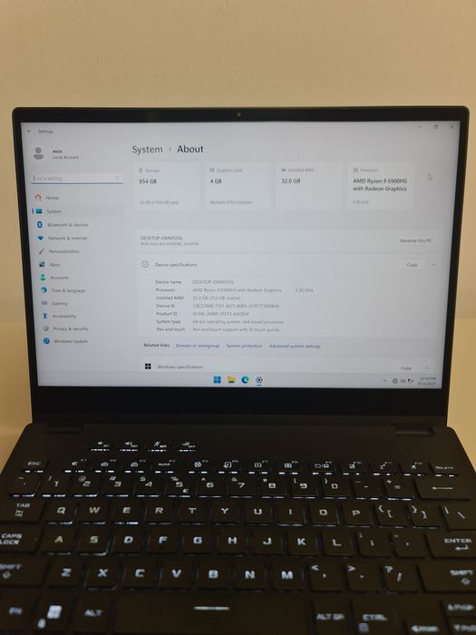 Laptop Asus ROG Flow X13, 32GB, AMD Ryzen 9 6900HS