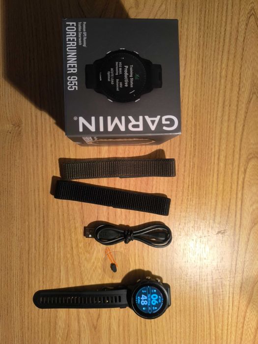 Garmin Forerunner 955 Negru – Stare impecabilă + Accesorii CADOU