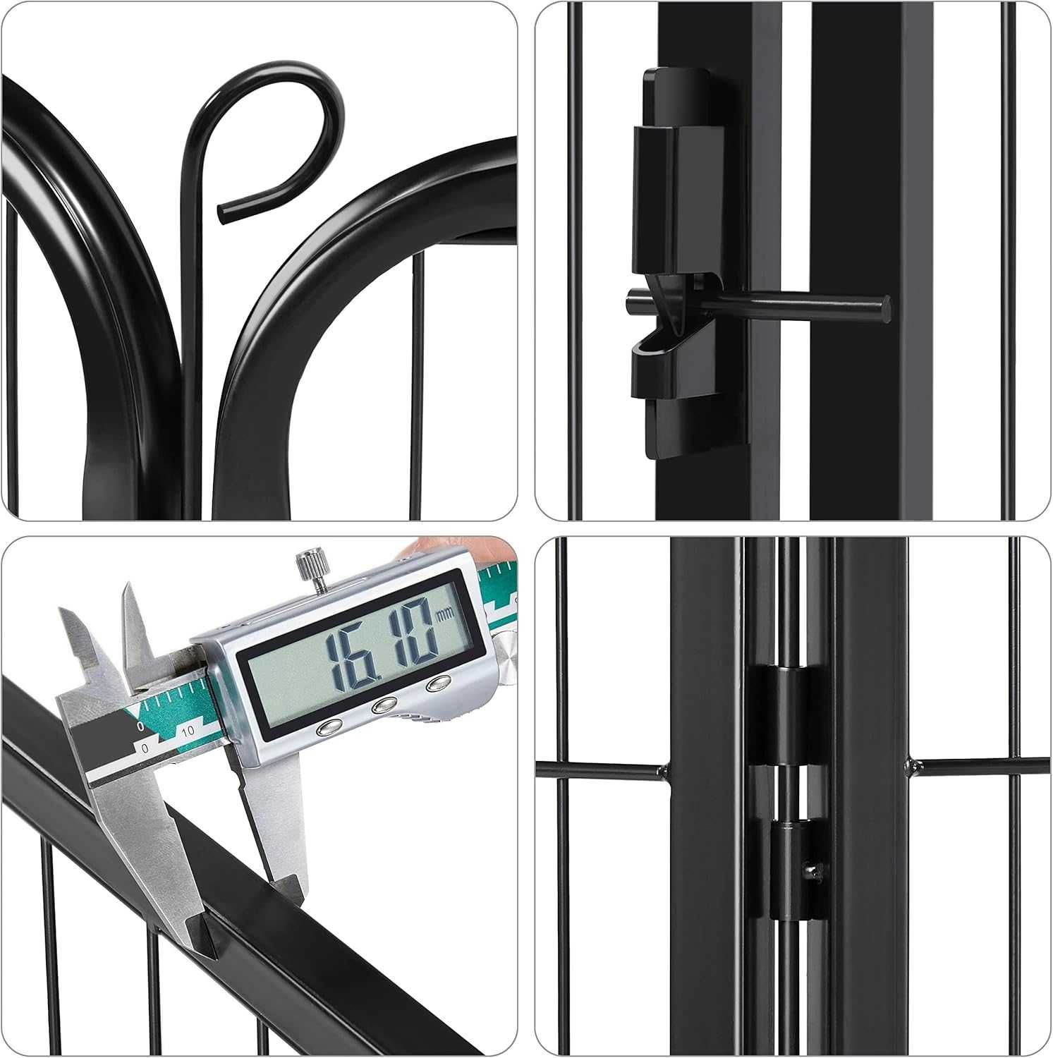 Tarc metalic animale 164x83x80 cm usa blocabila |YT 592473 Black(6pcs)