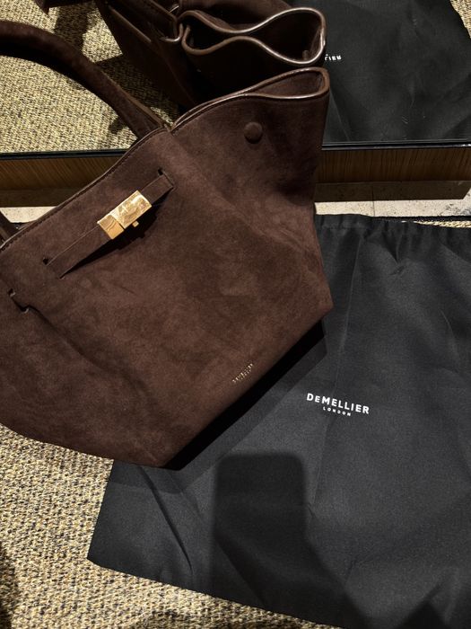 Demellier дамска чанта кафяв велур