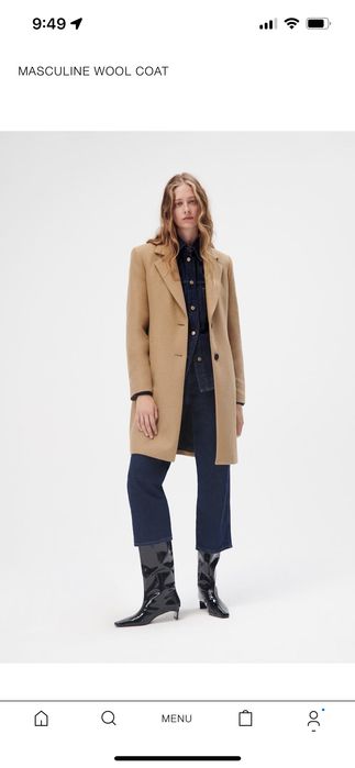 Палто Zara, размер М, бежово, вълна