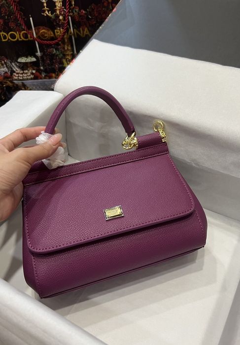 Geanta Dolce Gabbana Sicily 20 cm bordo, Premium