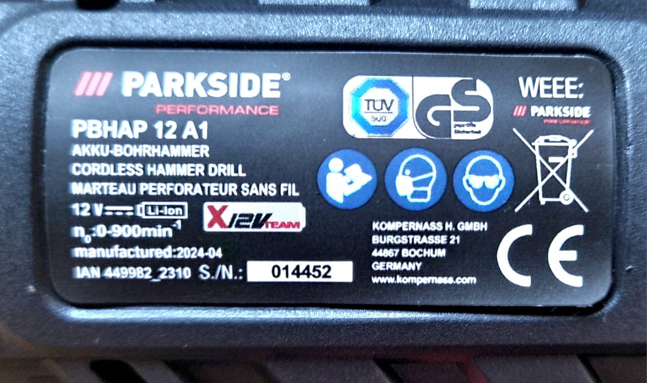 Parkside :Въздушна помпа 20v, перфоратор 12v 170лв батерии 12v