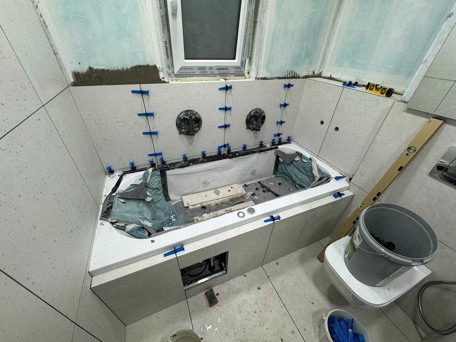 Довършителни ремонти, Ремонт баня, Плочки, Гипсокартон, Шпакловка