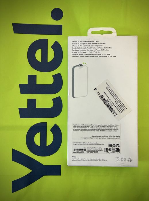 КАТО НОВ iPhone 15 Pro Max FineWoven/ Tъкан Кейс Yettel Black / Черен