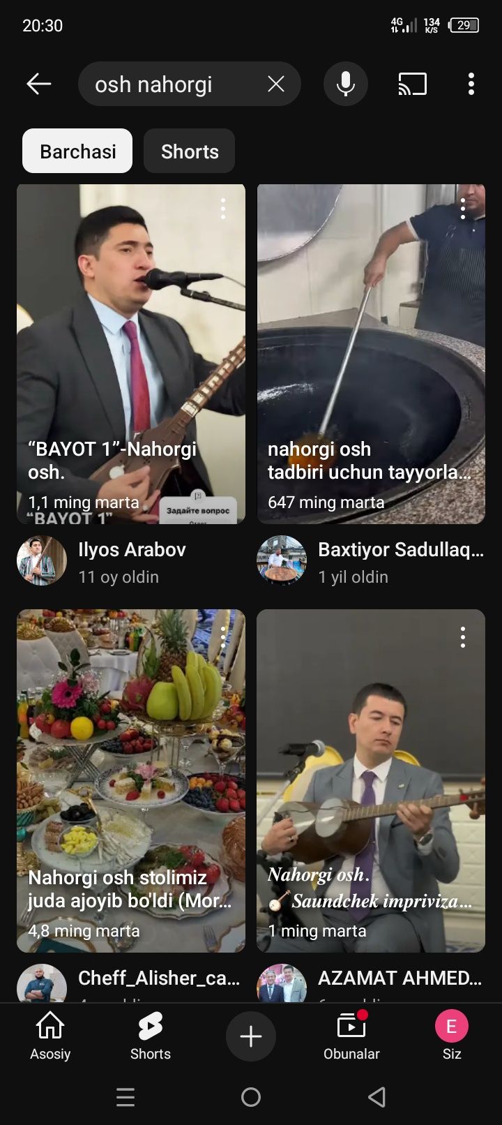 Nahorgi amrumaruf osh ashulachilik hizmati