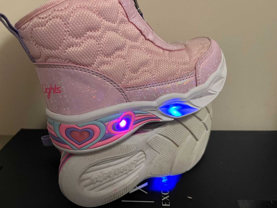 Ghete Skechers copii fete Heart Lights