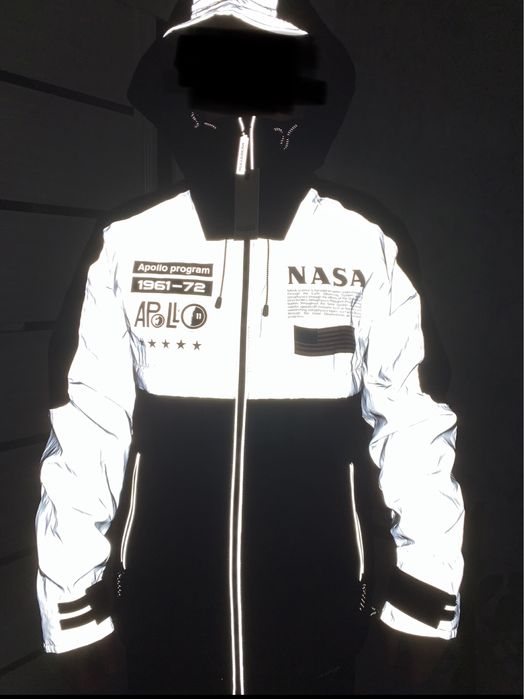 Модная осенняя куртка NASA, светоотражающая (новая)