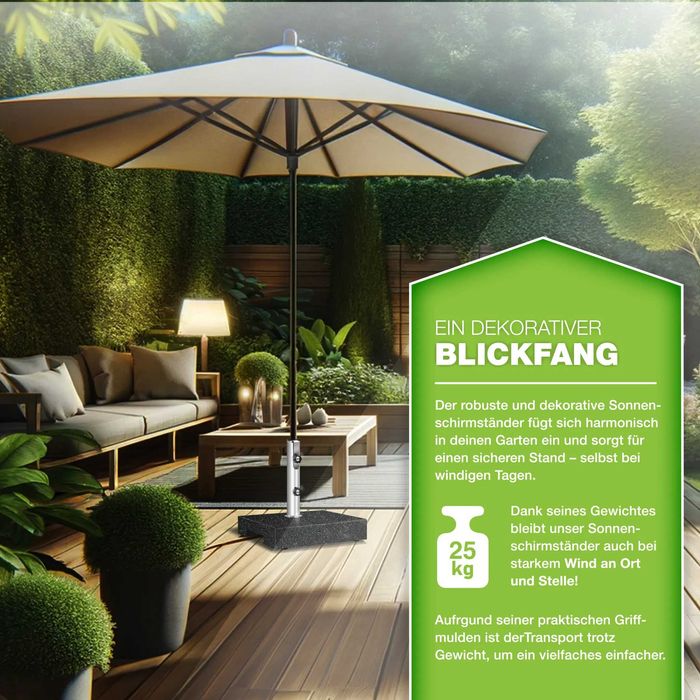 Гранитна стойка за чадъри с дръжка за носене Tillvex