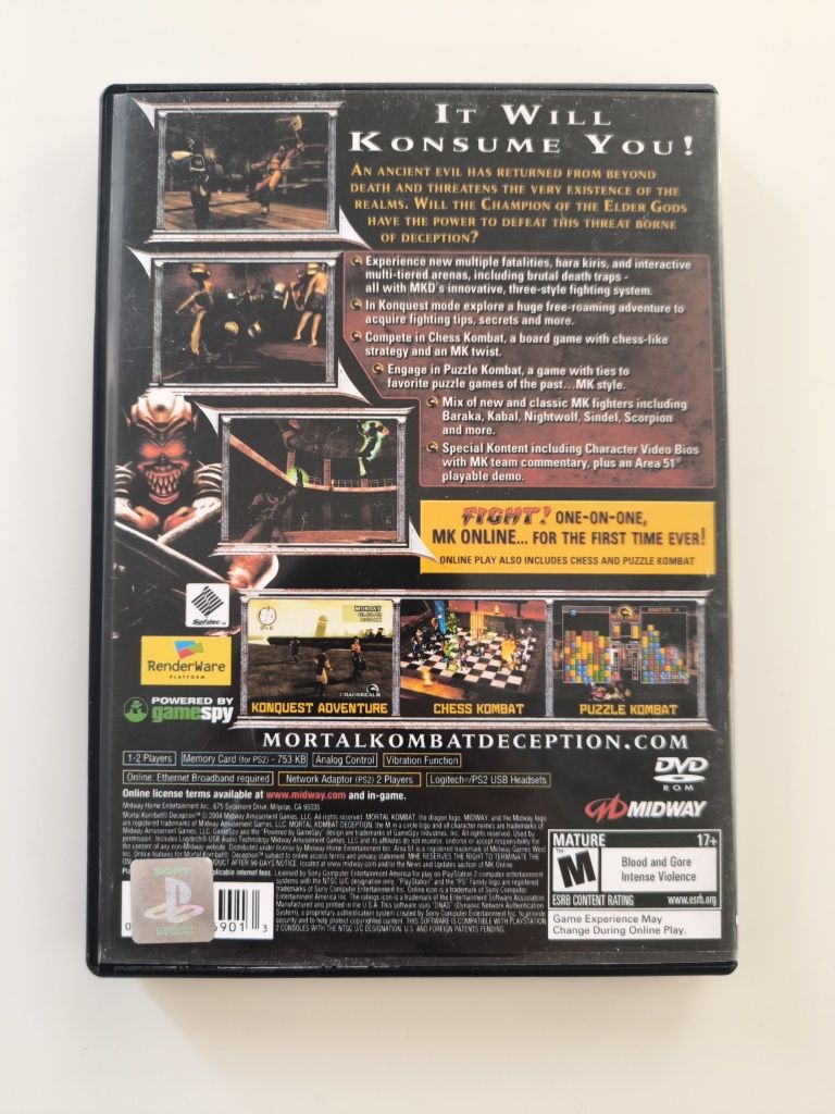Mortal Kombat Deception Игра за Ps2, Playstation 2