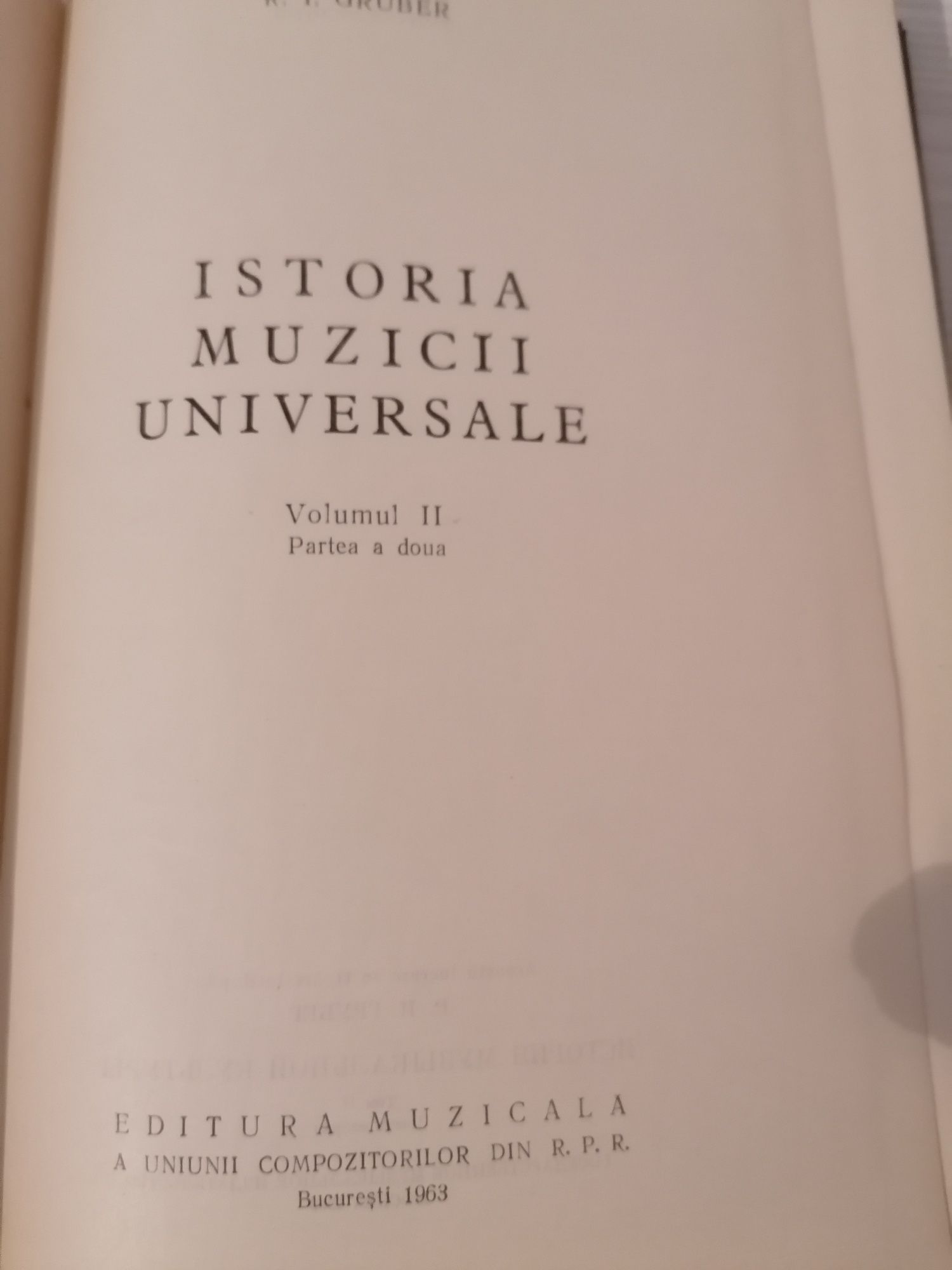 Istoria muzicii universale, R. I. Gruber 1963