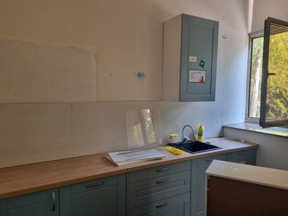 Кухня МДф голубая