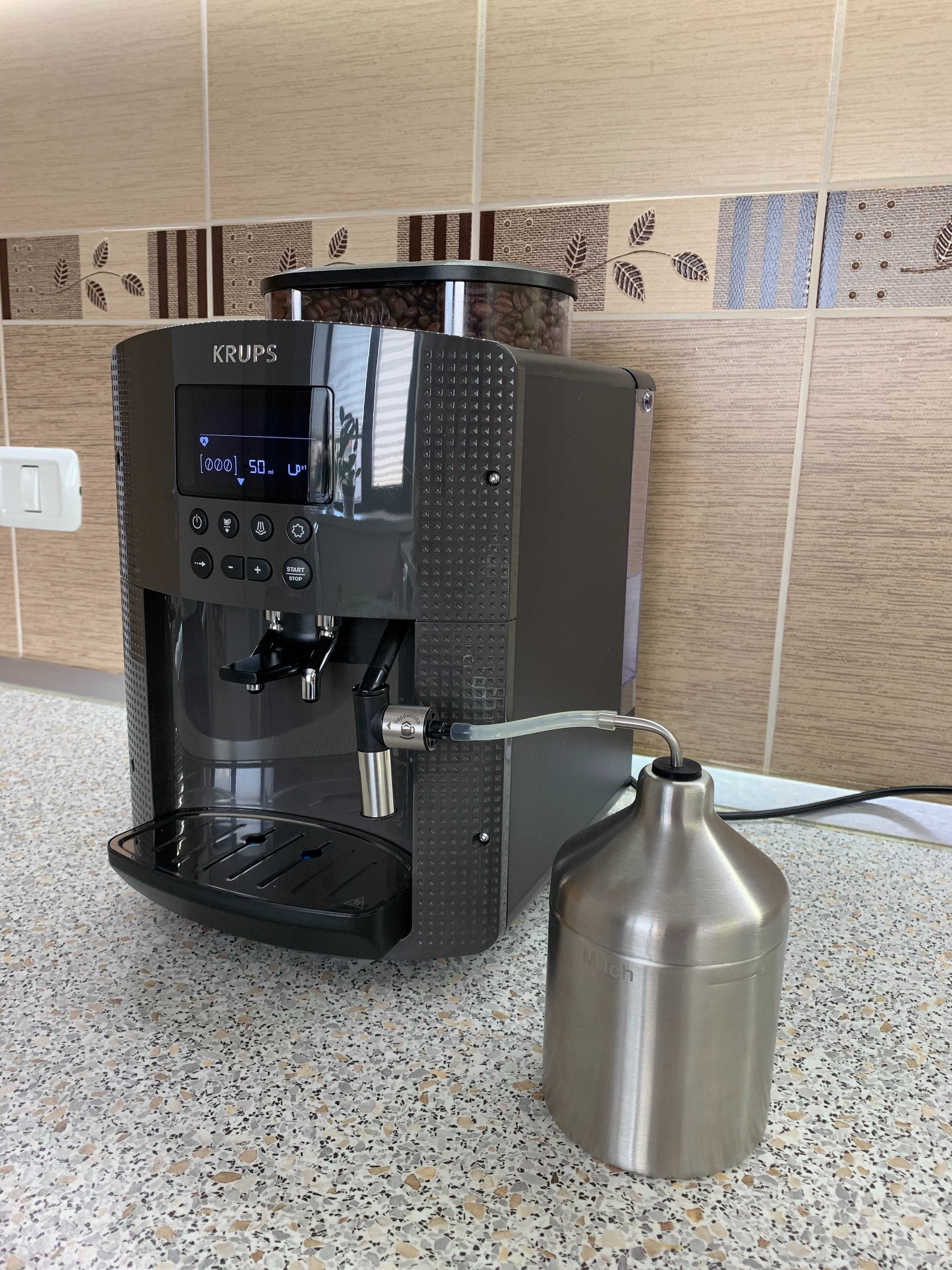 Espressor Krups LCD automat cafea boabe + sistem de lapte GARANTIE