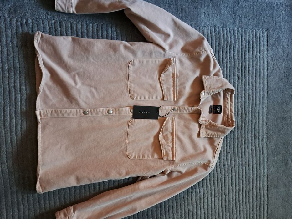 Jacheta de blugi stil camasa,roz prafuit,XL,midel Dsquared