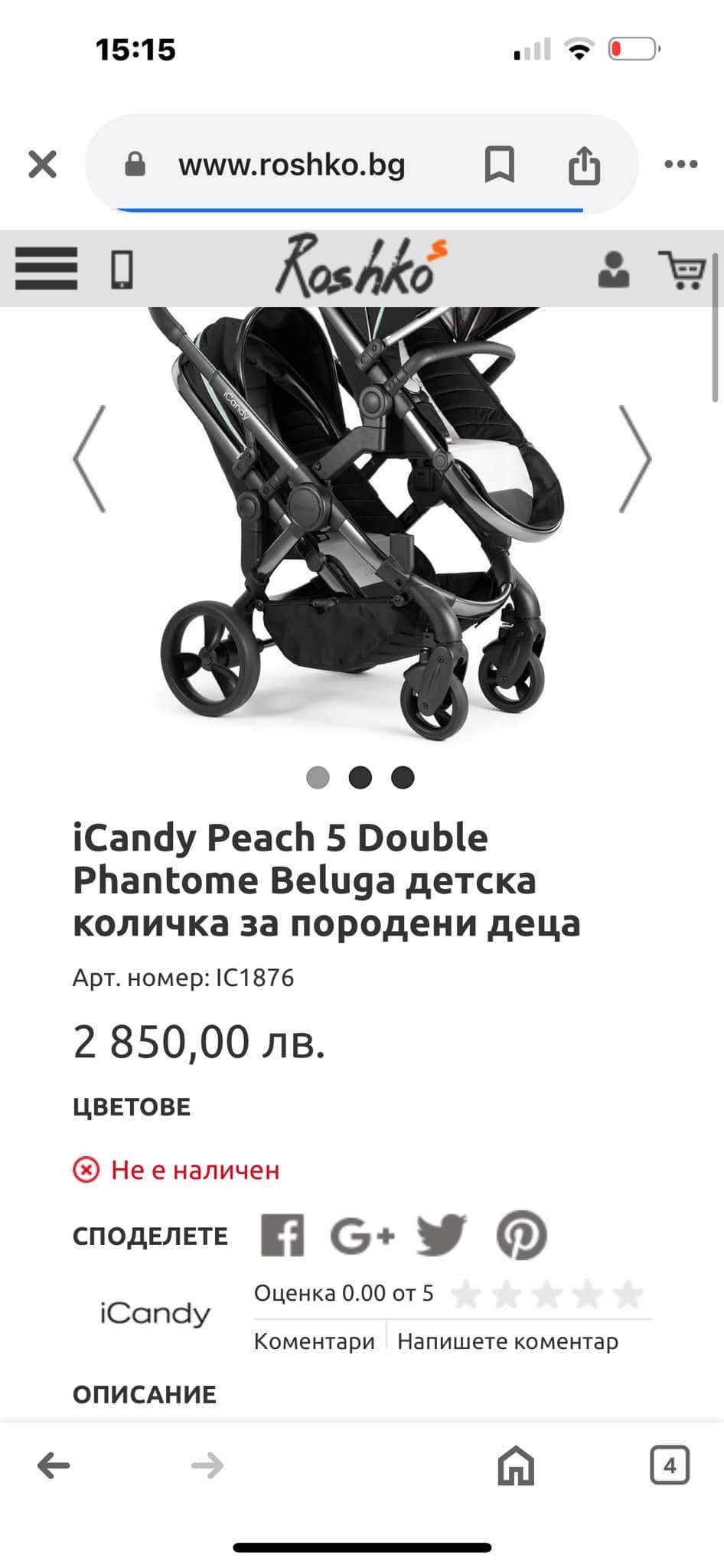 I candy Детска количка за породени деца или за близнаци
