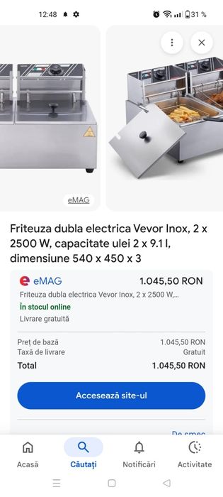 Friptoza dubla electrica noua 2x 2500 w