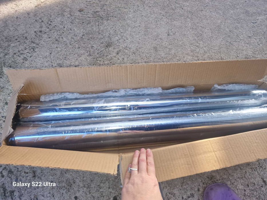 Метален крак за маса, H = 710 mm, Ø = 60 mm, лъскав хром, регулируем