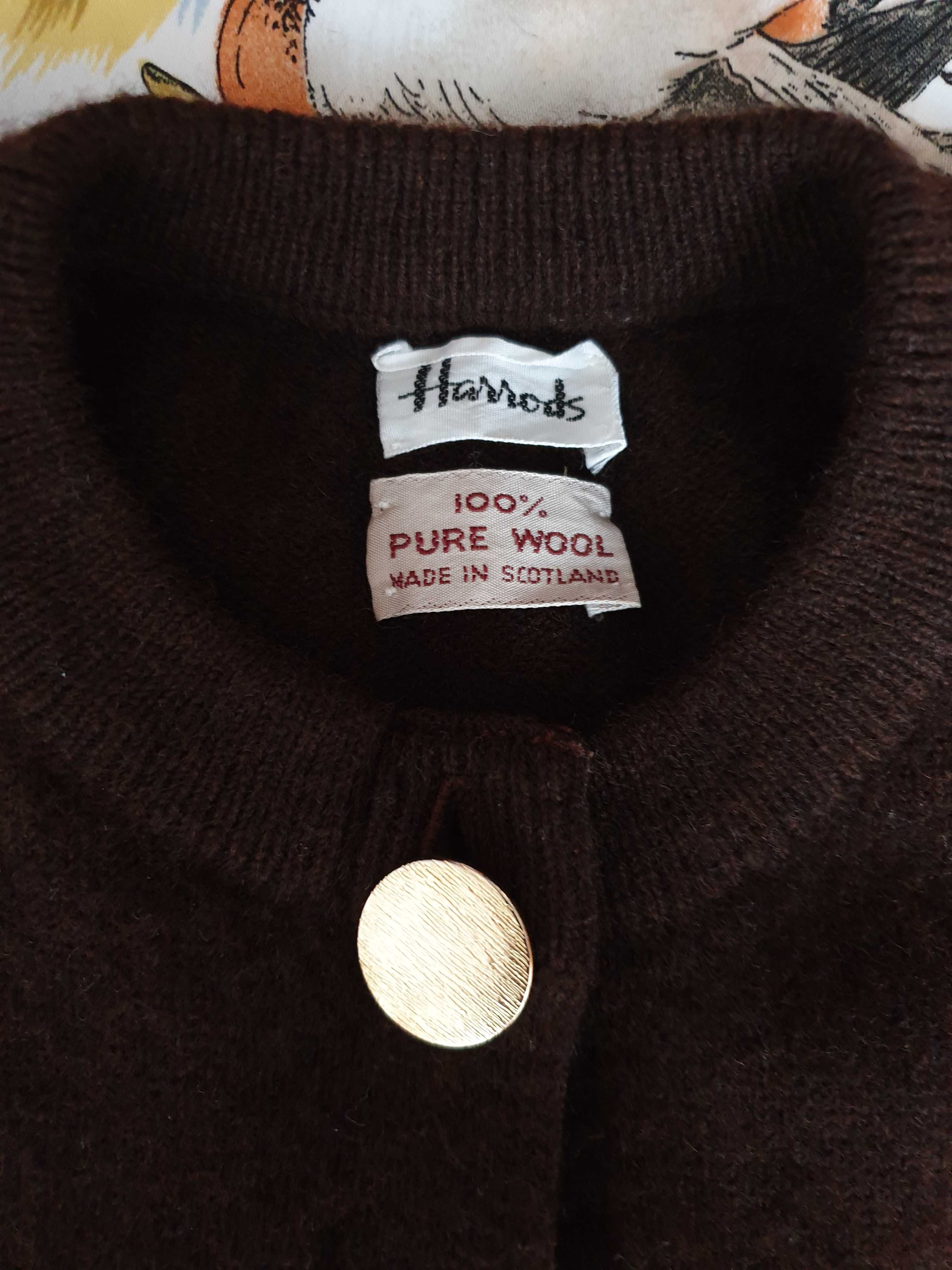 Cardigan maro lana Harrods