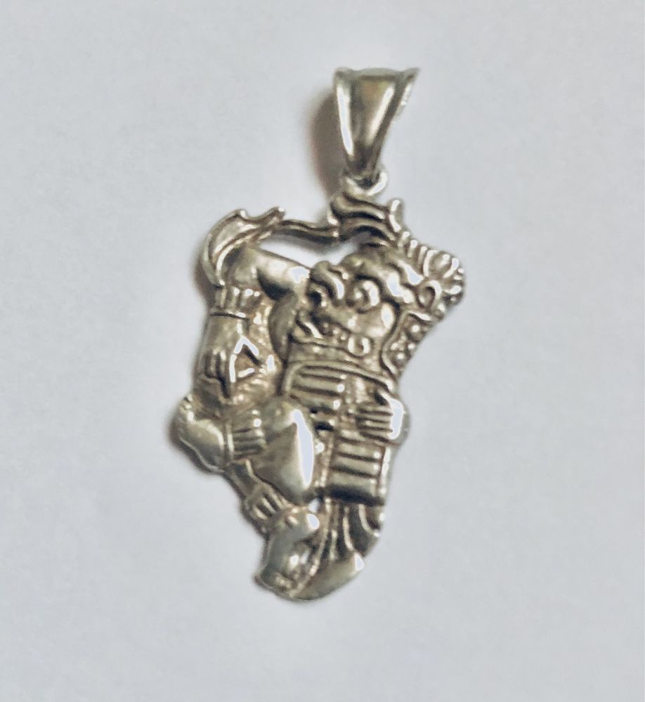 Pandantiv vintage argint talisman hindus si cercei perle