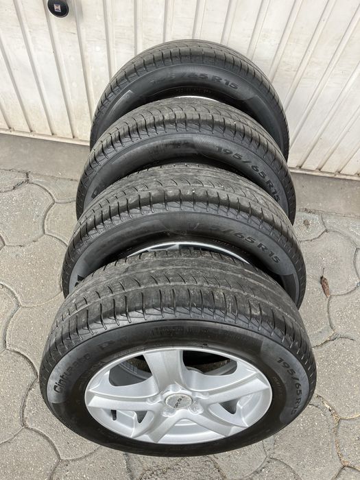 Jante aliaj 5x112mm, anvelope 195/65 R15, VW, Audi Seat Skoda Mercedes