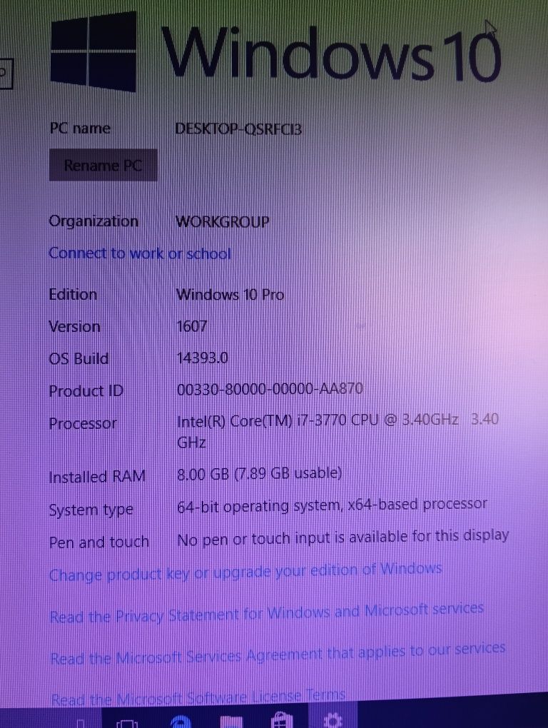 Sistem desktop HP i7 cu monitor Philips
