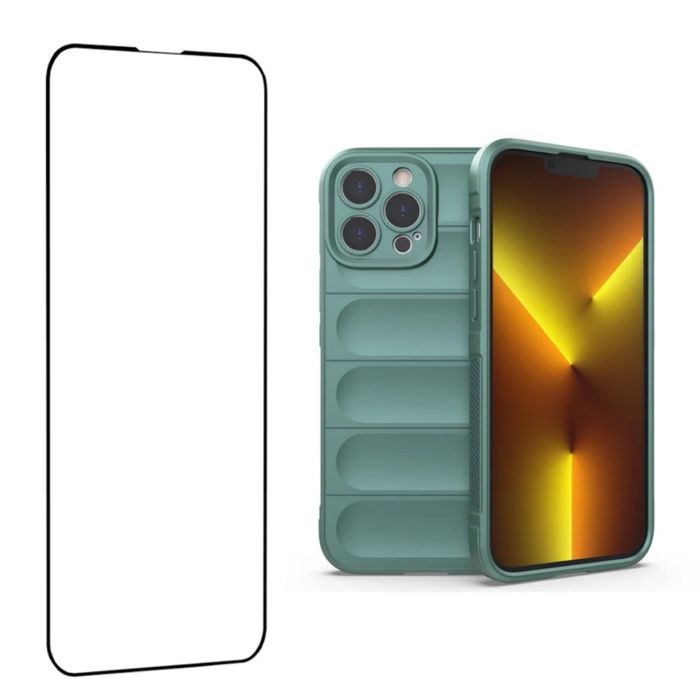 Husa Silicon Wave + Folie Sticla 11D 6D Privacy Iphone 16 PRO MAX PLUS