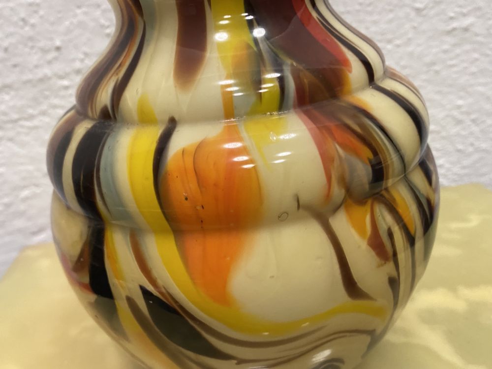 Стъклена ваза от Италия свещник