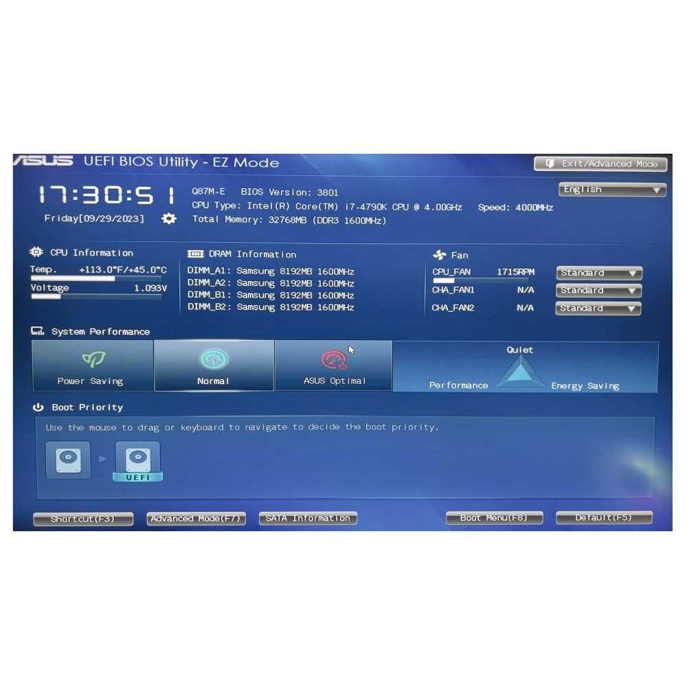 Дъно Дънна платка Asus Q87M-E 1150 DDR3 до 32GB RAM