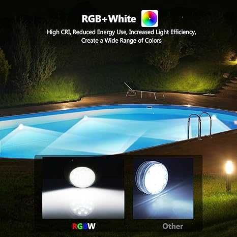 Lumini submersibile  piscine cu LED RGBW magnetice reîncărcabile