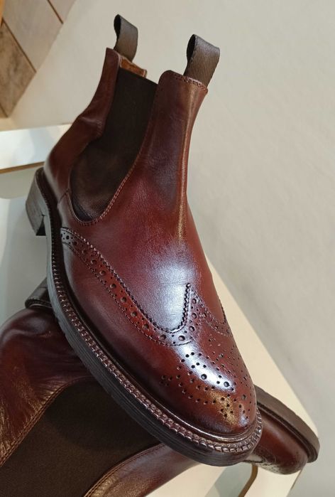 Ghete chelsea brogue 39 39.5 premium FRAU piele naturala premium