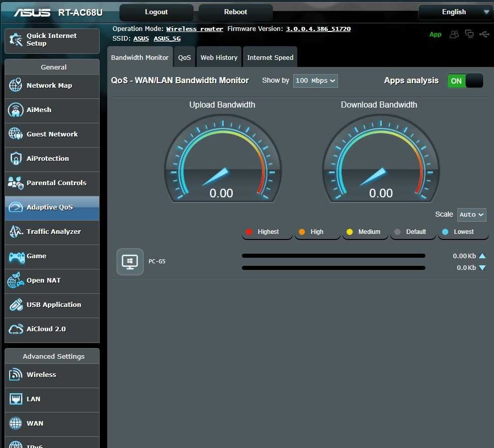 Router ASUS RT-AC68U / RT-AC1900 - 2.4/5.0 GHz, USB 3.0, 256GB RAM