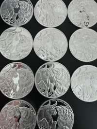 Lot 20 Monede argint 1oz Bull & Bear 22, investiție protecție inflație