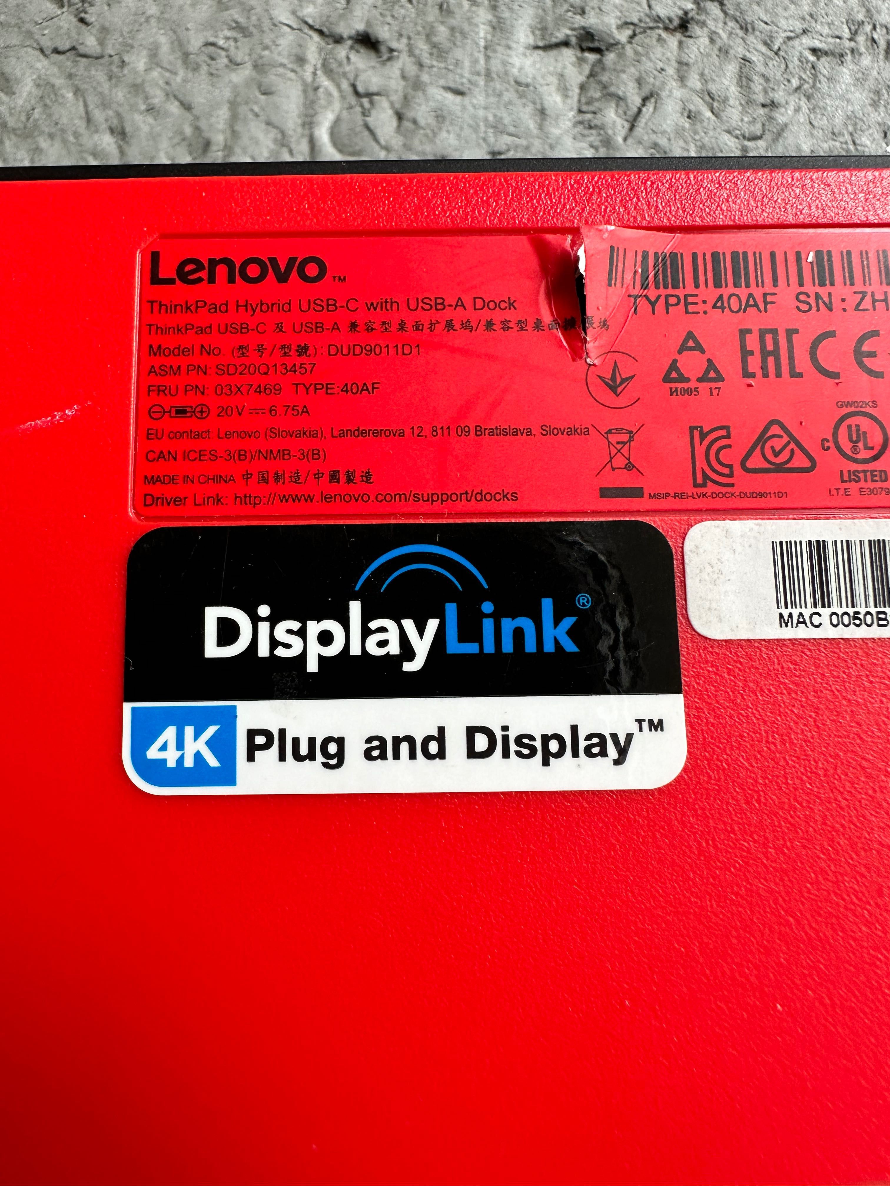 Docking Station Lenovo Thinkpad USB C defect