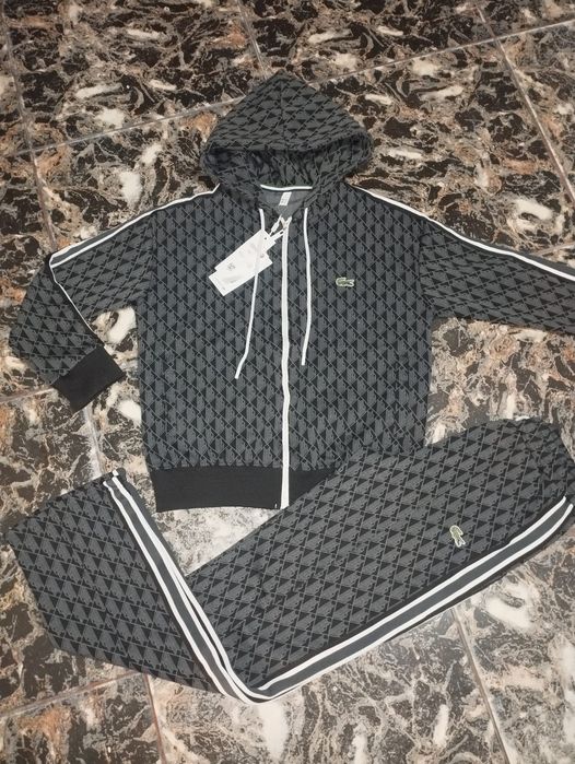 Trening Lacoste din bumbac negru