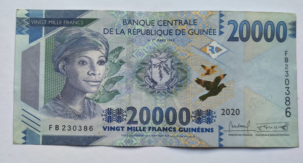 20000 франка Гвинея банкнота от Африка 20000 франка Гвинея 2020 20,000
