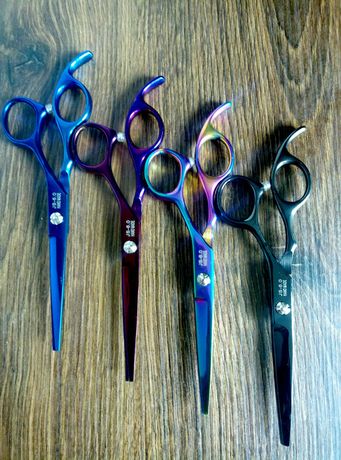 Професионални фризьорски ножици, калъф, остриета