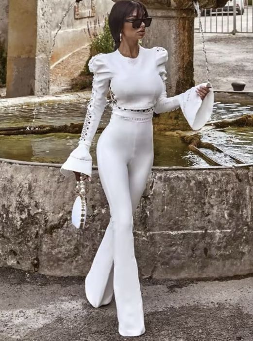 Бандажен Сет в бяло за Високи