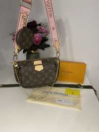 Geanta Louis Vuitton multi pochette 3 piese+cutie piele canvas 100%