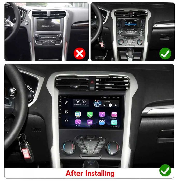 Navigatie Android 14 Ford Mondeo 2013-2019 1/8 Gb Waze CarPlay +CAMERA