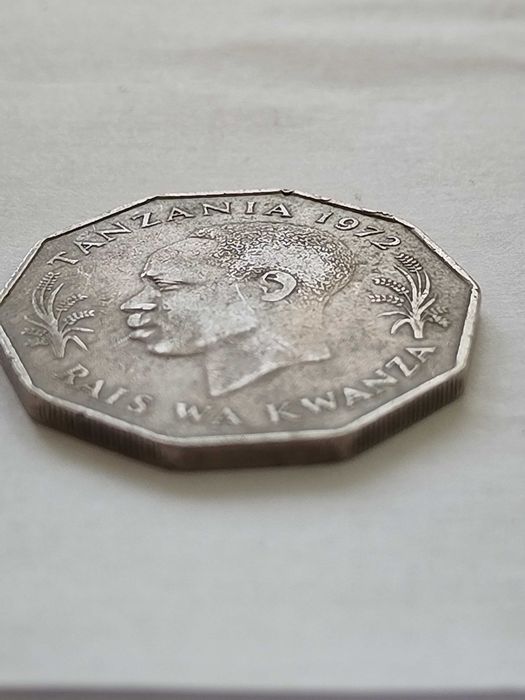 Оригинална монета Tanzania 5 Shilingi от 1972