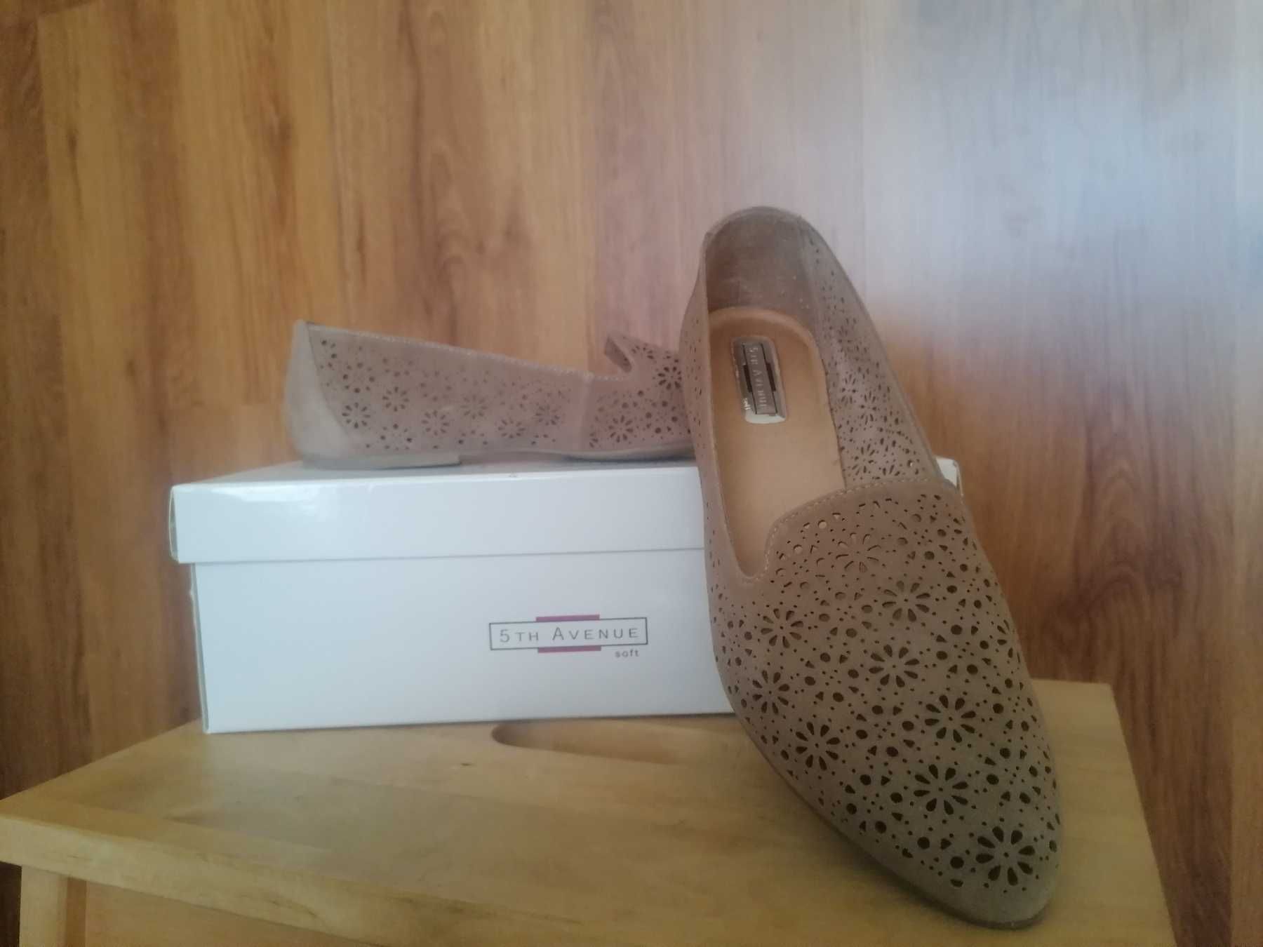 Дамски пантофки/балерини обувки от естествен велур, размер 39