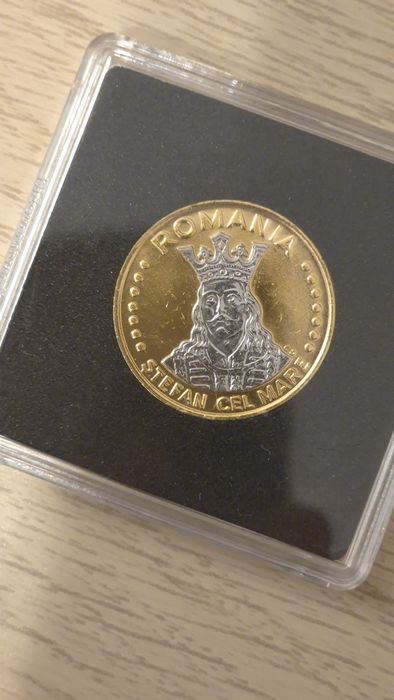 Moneda 20 lei 1991, editie speciala placata cu aur si rodiu, noua