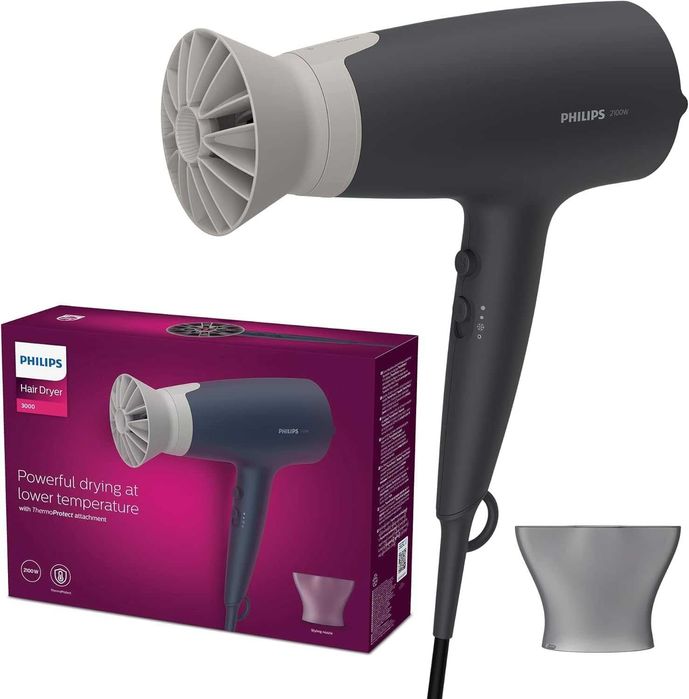 Нов Сешоар PHILIPS BHD351/10 2100W приставки дифузер прическа за коса