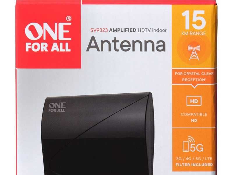 НОВИ! Активна  антена OneForAll цифрова телевизия Flat DVB-T 38dB