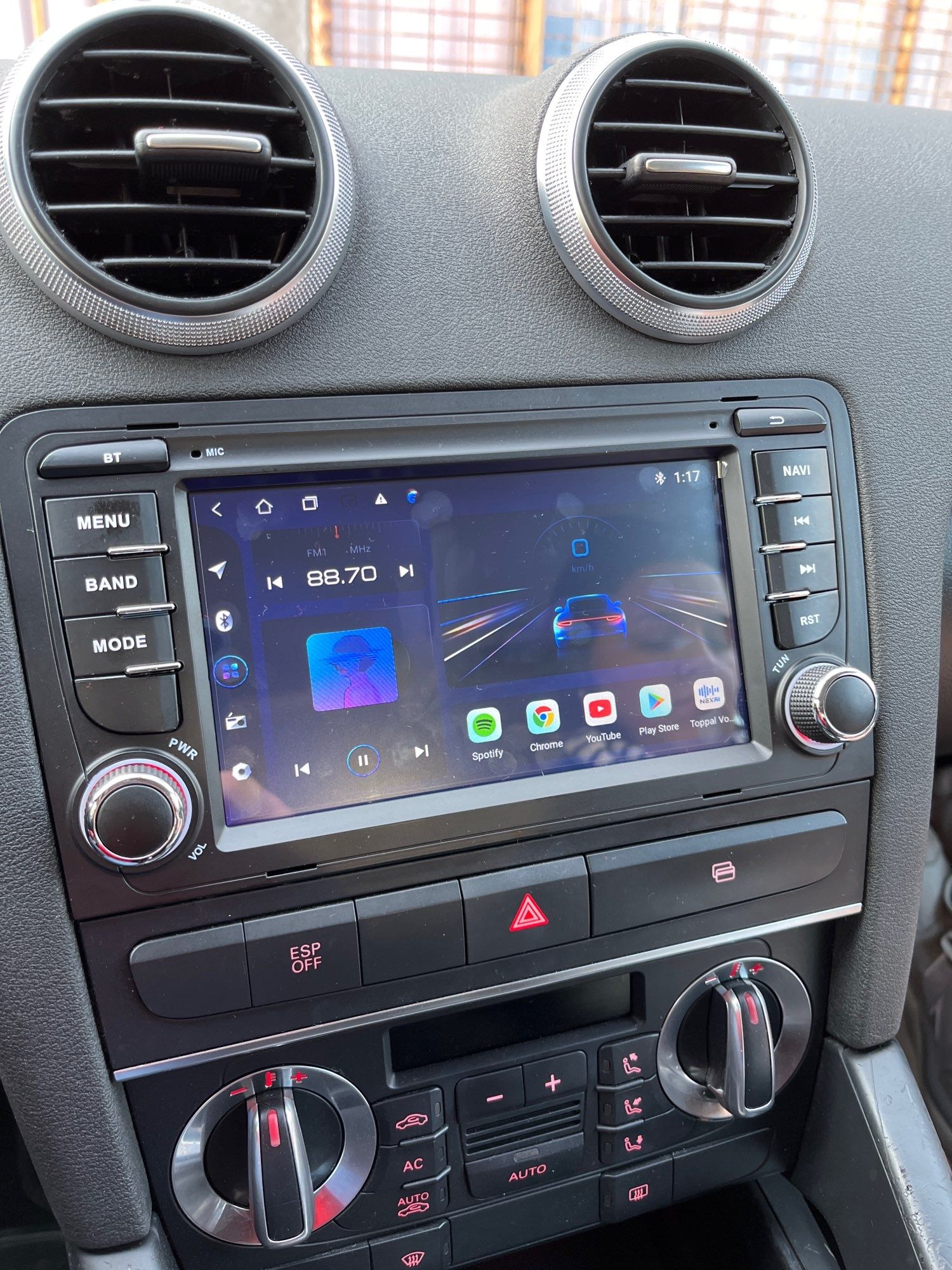 Navigatie Android Audi A3 Carplay 2GB Waze YouTube GPS BT casetofon