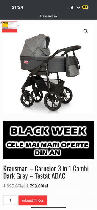 Krausman – Carucior 3 in 1 Combi Dark Grey – Testat ADAC