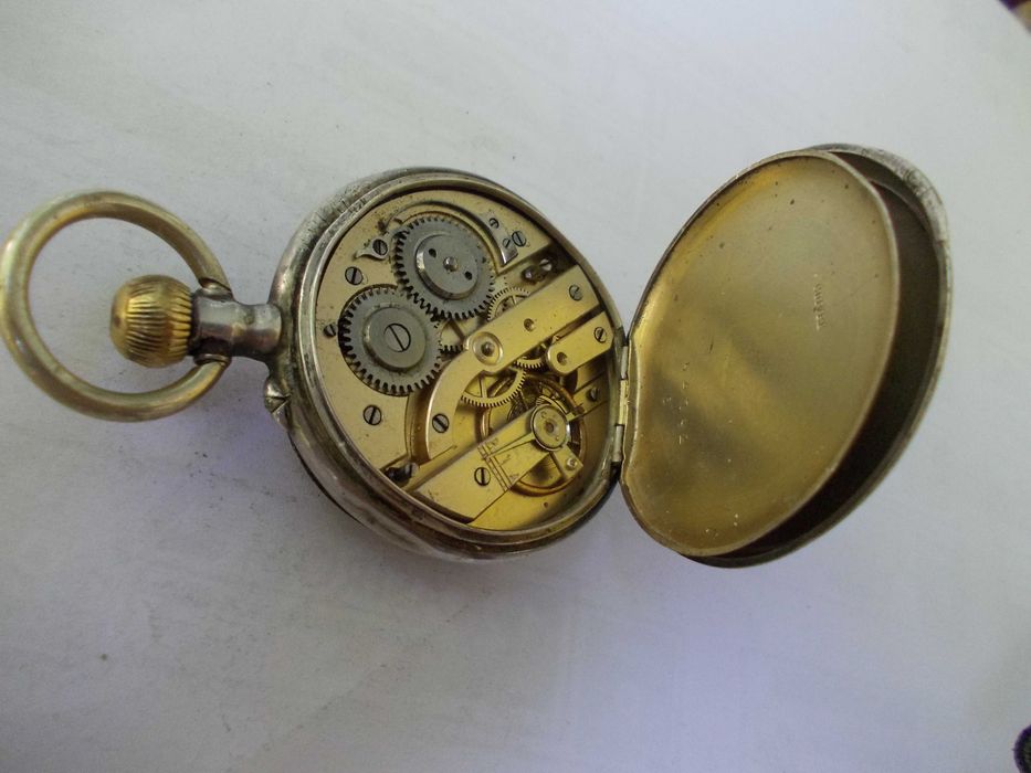 Ceas vechi de buzunar defect din argint 1892