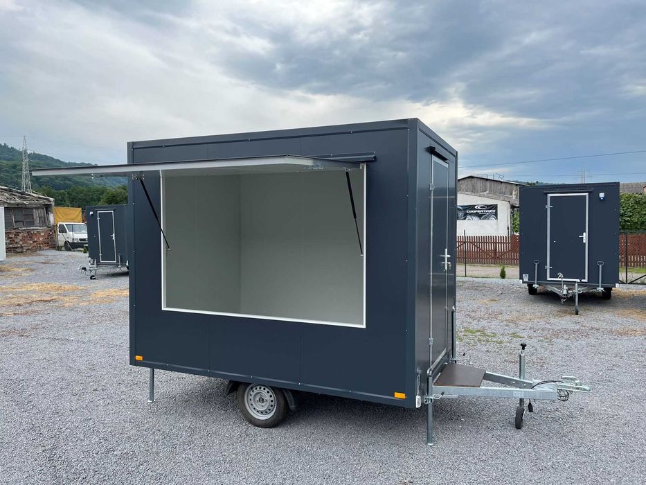 Rulote comerciale FAST FOOD ,CAFENEA pe roti,  3m --> ! 750kg!