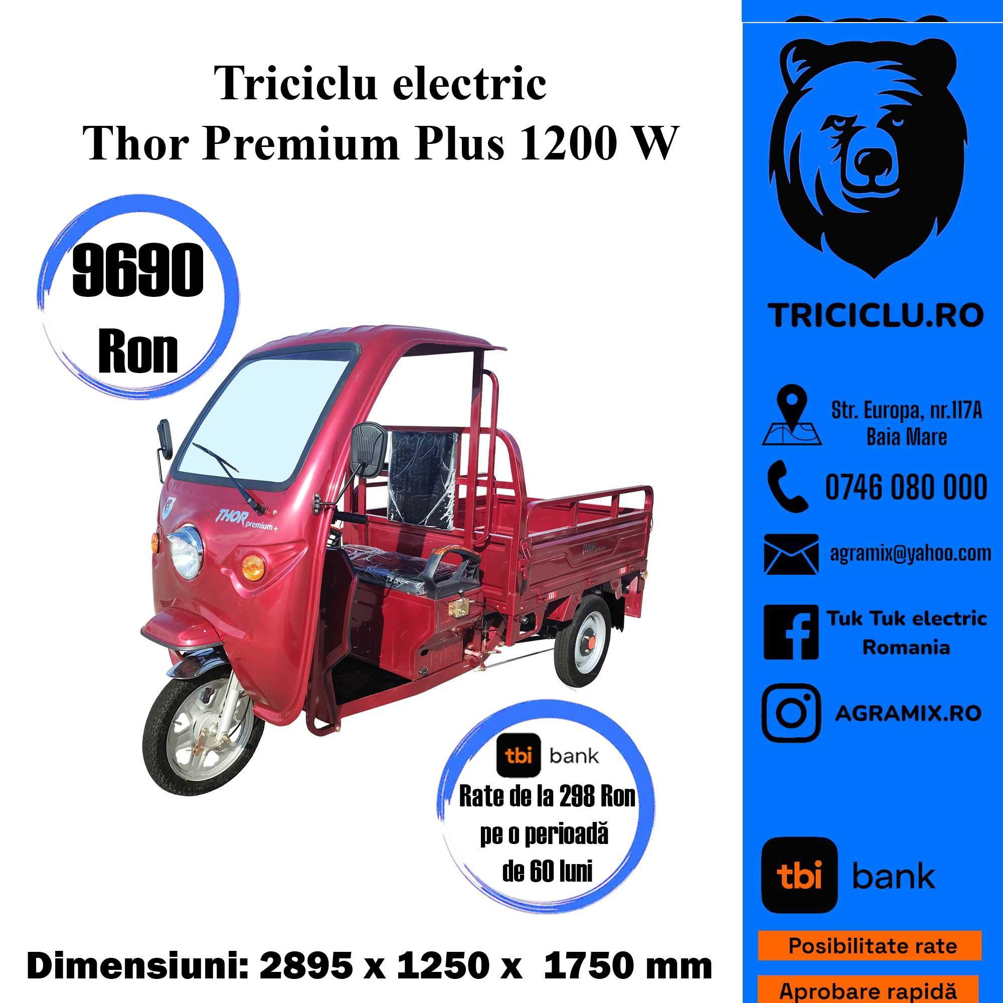Triciclu electric cu carte identitate CIV=350 lei THOR PREMIUM nou