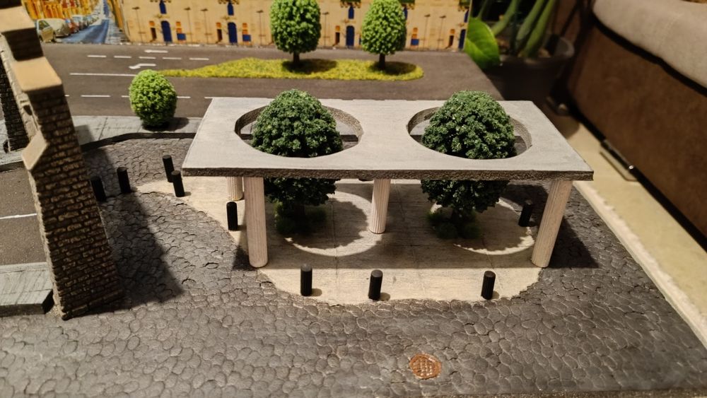 Diorama tip Vitrina cu protectie la praf pentru macheta